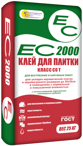 Клей для плитки ЕС 2000/25кг,(54шт) ЕС 2000 - фото 253