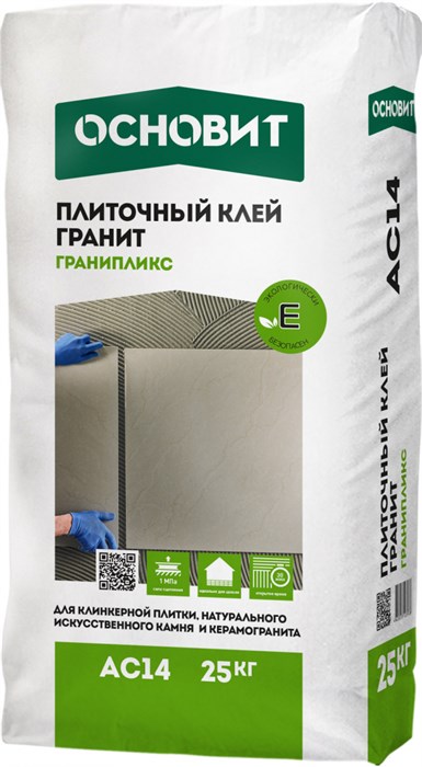 Клей плиточный гранит ОСНОВИТ ГРАНИПЛИКС АС14 (25 кг/56) Н 93654 - фото 510