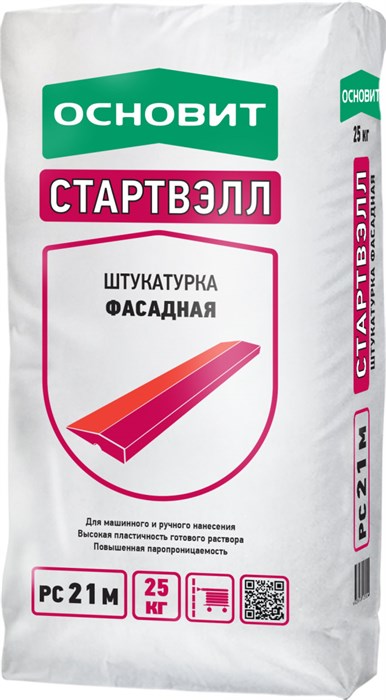 Штукатурка фасадная ОСНОВИТ СТАРТВЭЛЛ PC21 (25 кг/ 56 ) Н FzlPKOkIigbtQnynMCiqA0 - фото 513
