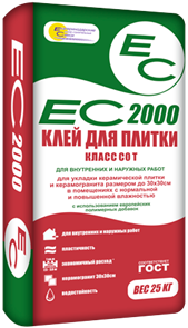 Клей для плитки ЕС 2000/25кг,(54шт) ЕС 2000