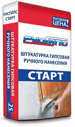 Штукатурка гипсовая ручного нанесения Русгипс Старт 25 кг/60 GpObrqJuj5D9xbyCgYQ3p2